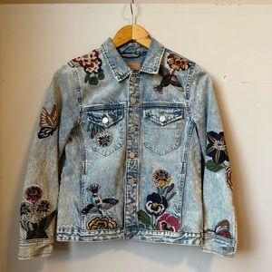 BlankNYC Embroidered & Beaded Denim Jacket